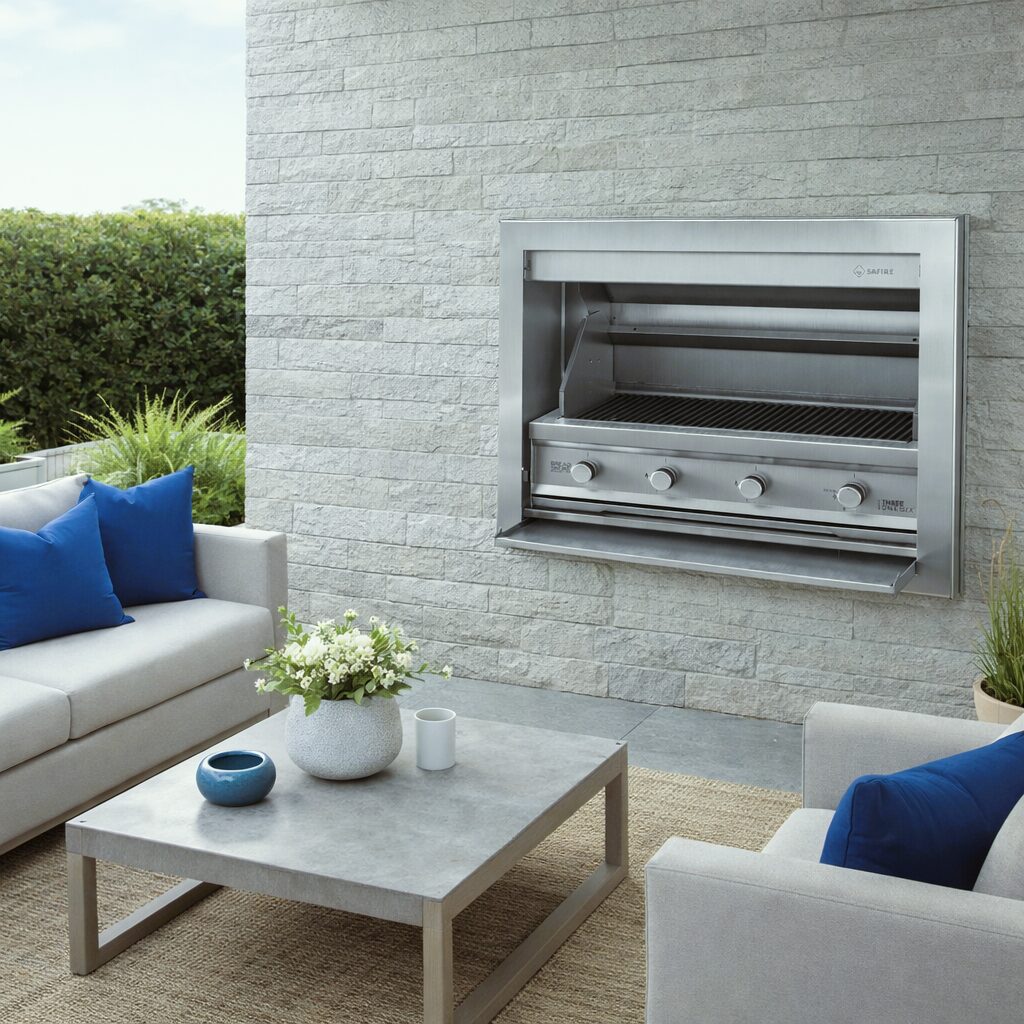 304 grade stainless steel gas braai built in